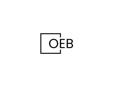 Beyaz arkaplan ve vektör logosunda OEB harfleri izole edildi