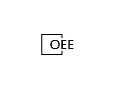Beyaz arkaplan, vektör logosu üzerinde OEE harfleri izole