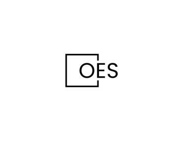 Beyaz arkaplan, vektör logosu üzerinde OES harfleri izole