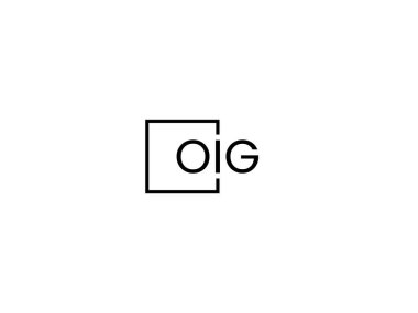 Beyaz arkaplanda izole edilmiş OIG harfleri, vektör logosu