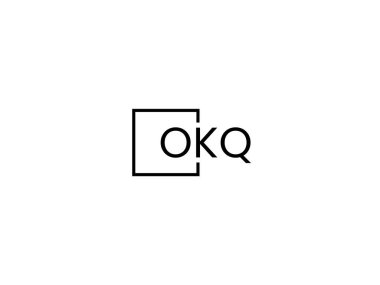 Beyaz arkaplanda izole edilmiş OKQ harfleri, vektör logosu