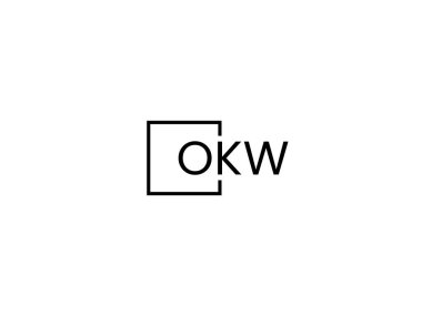 Beyaz arkaplanda izole edilmiş OKW harfleri, vektör logosu