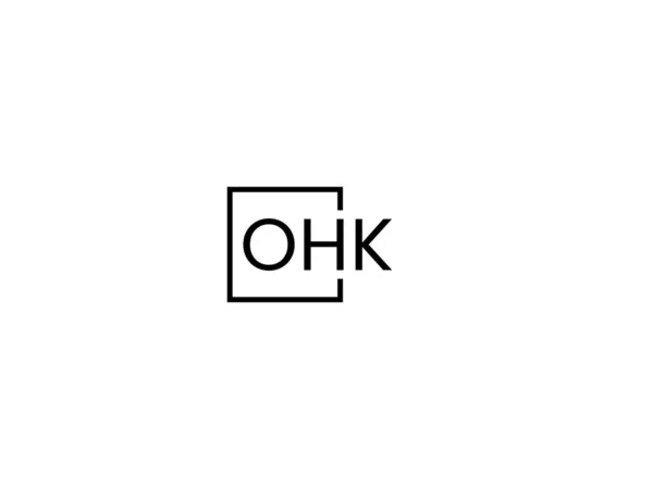 Επιστολές Ohk Που Απομονώνονται Λευκό Φόντο Λογότυπο Διανύσματος — Διανυσματικό Αρχείο