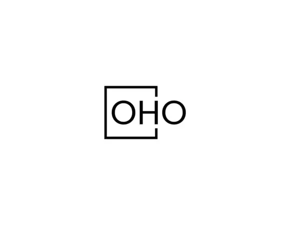 在白色背景 矢量标识上分离的Oho字母 — 图库矢量图片