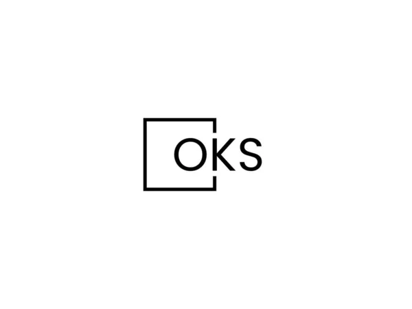 用白色背景 矢量标识隔开的Oks字母 — 图库矢量图片
