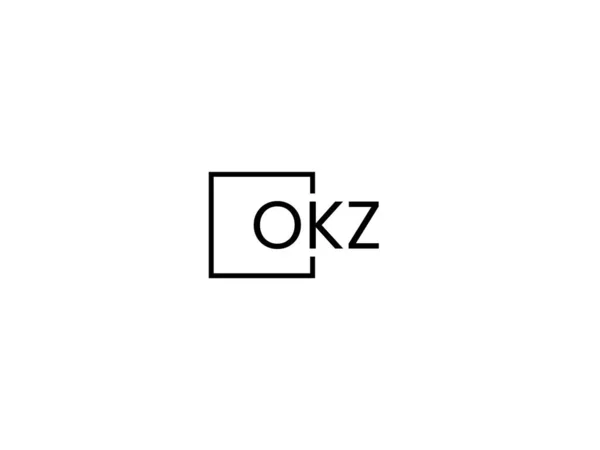 Okz Γράμματα Που Απομονώνονται Λευκό Φόντο Διανυσματικό Λογότυπο — Διανυσματικό Αρχείο
