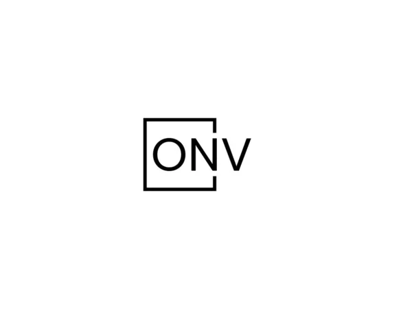 Onv Letters Geïsoleerd Witte Achtergrond Vector Logo — Stockvector