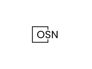 Beyaz arkaplan, vektör logosu üzerinde OSN harfleri izole