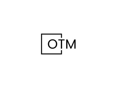 Beyaz arkaplan ve vektör logosunda OTM harfleri izole edildi