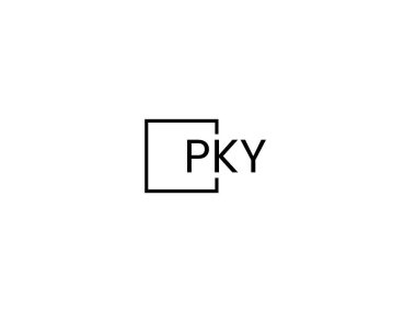 Beyaz arkaplanda izole edilmiş PKY harfleri, vektör logosu