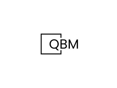 Beyaz arkaplanda izole edilmiş QBM harfleri, vektör logosu