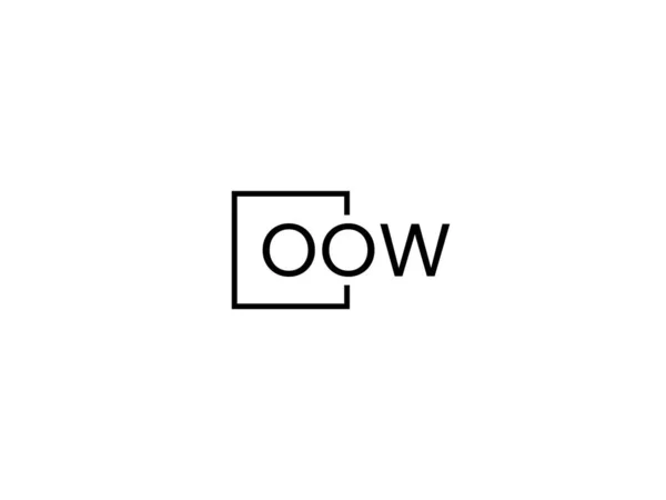 Lettres Oow Isolées Sur Fond Blanc Logo Vectoriel — Image vectorielle