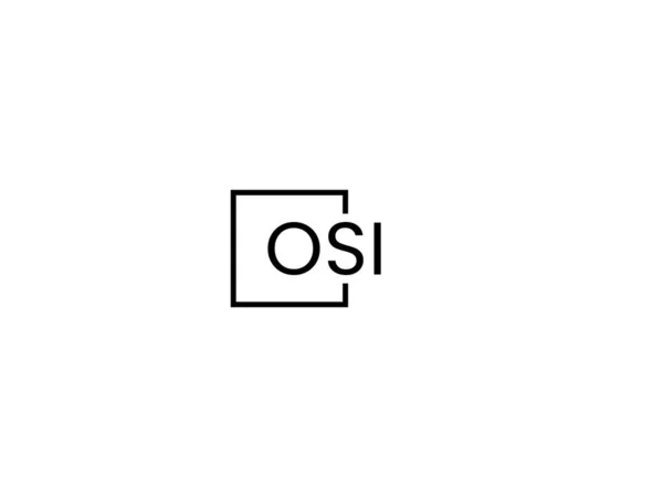 Osi Letters Geïsoleerd Witte Achtergrond Vector Logo — Stockvector