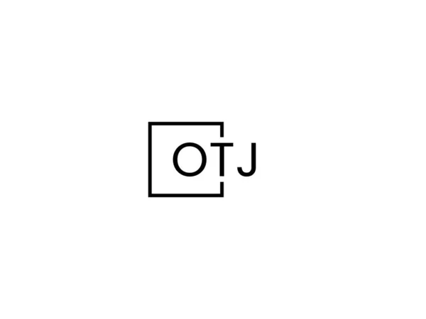 Lettres Otj Isolées Sur Fond Blanc Logo Vectoriel — Image vectorielle