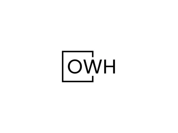 Owh Letras Isoladas Fundo Branco Logotipo Vetor —  Vetores de Stock