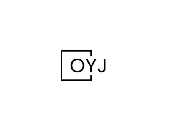 在白色背景 矢量标识上分离的Oyj字母 — 图库矢量图片
