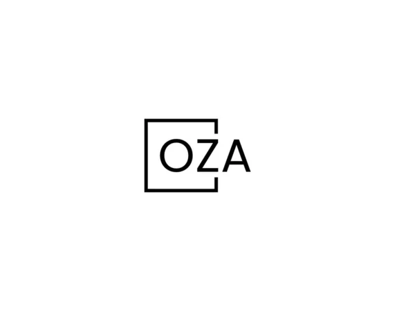 白い背景に隔離されたOza文字 ベクトルロゴ — ストックベクタ