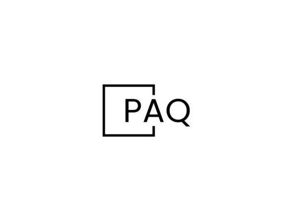 Lettres Paq Isolées Sur Fond Blanc Logo Vectoriel — Image vectorielle