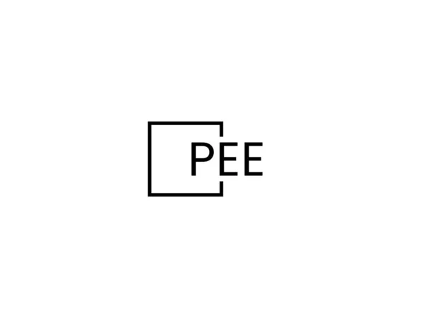 Lettere Pee Isolate Sfondo Bianco Logo Vettoriale — Vettoriale Stock