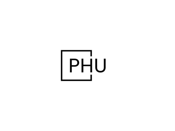 Litery Phu Izolowane Białym Tle Logo Wektora — Wektor stockowy