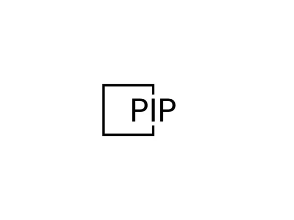 Lettres Pip Isolées Sur Fond Blanc Logo Vectoriel — Image vectorielle