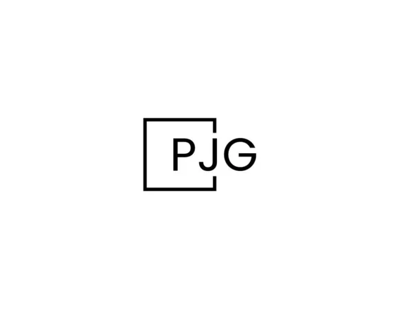 Pjg Letras Isoladas Fundo Branco Logotipo Vetor —  Vetores de Stock