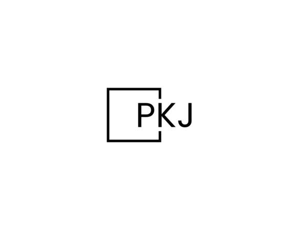 Pkj Letters Isolated White Background Vector Logo — Stock Vector