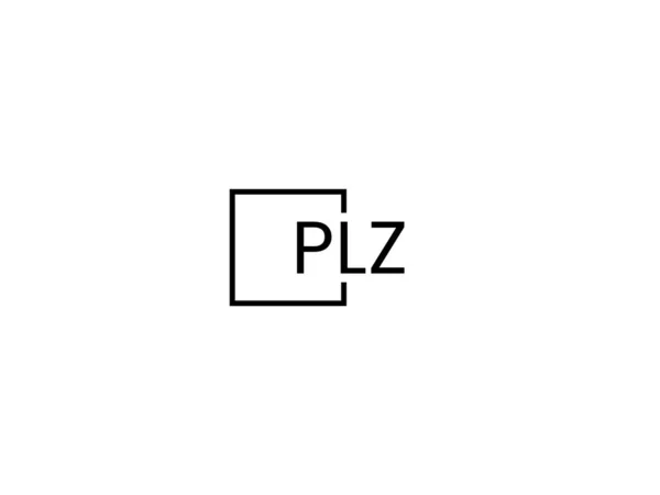 用白色背景 矢量标识隔开的Plz字母 — 图库矢量图片