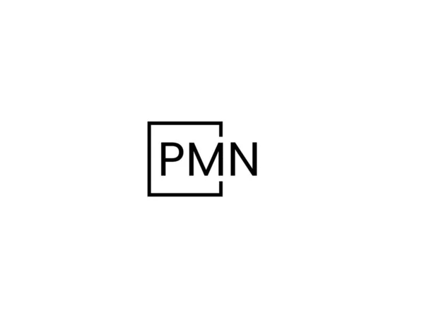 Буквы Pmn Изолированы Белом Фоне Векторный Логотип — стоковый вектор