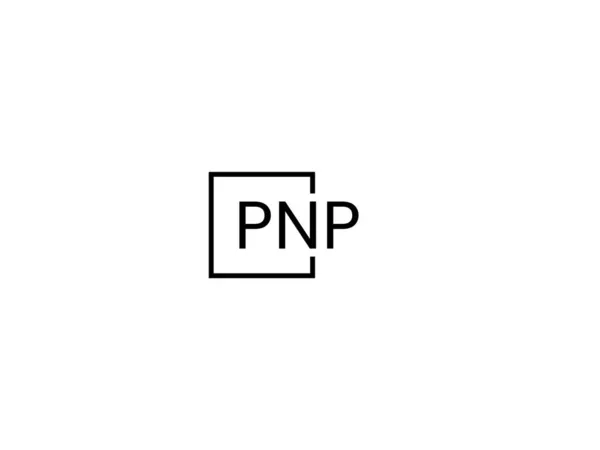 白の背景に隔離されたPnp文字 ベクトルロゴ — ストックベクタ