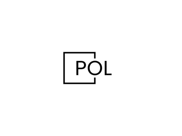 Pol Letras Isoladas Fundo Branco Logotipo Vetor — Vetor de Stock