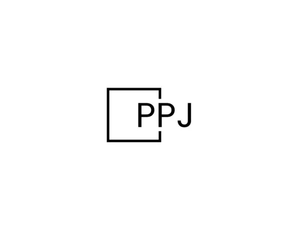 白地に孤立したPpj文字 ベクトルロゴ — ストックベクタ