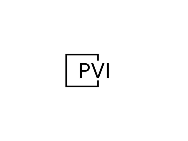 Pvi Letras Isoladas Fundo Branco Logotipo Vetor — Vetor de Stock