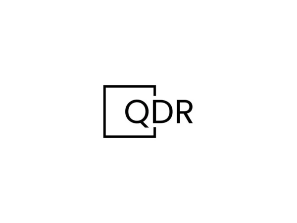Qdr Písmena Izolovaná Bílém Pozadí Vektorové Logo — Stockový vektor