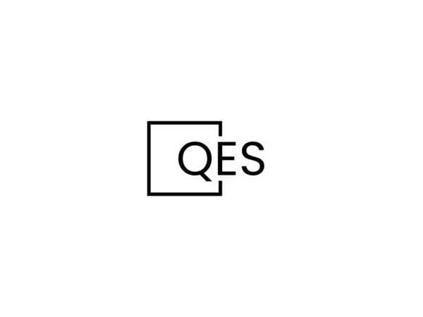 Qes Letters Isolated White Background Vector Logo — Stock Vector