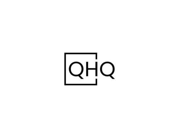 Qhq Letras Isoladas Fundo Branco Logotipo Vetor — Vetor de Stock