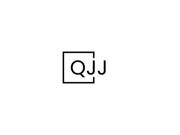 Qjj Letras Isoladas Fundo Branco Logotipo Vetor — Vetor de Stock