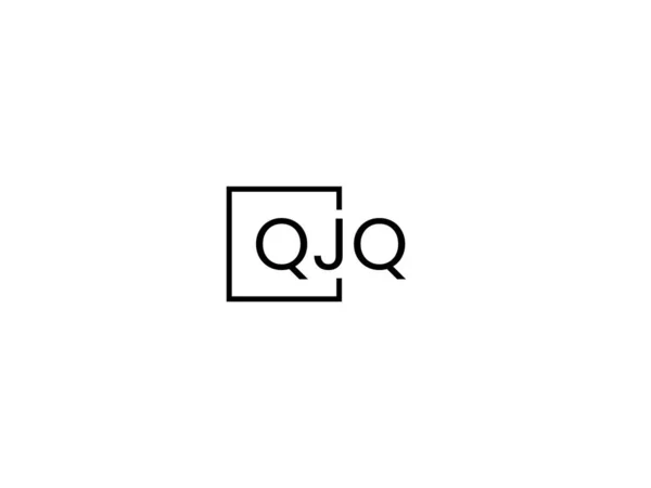 Qjq Γράμματα Που Απομονώνονται Λευκό Φόντο Λογότυπο Διάνυσμα — Διανυσματικό Αρχείο