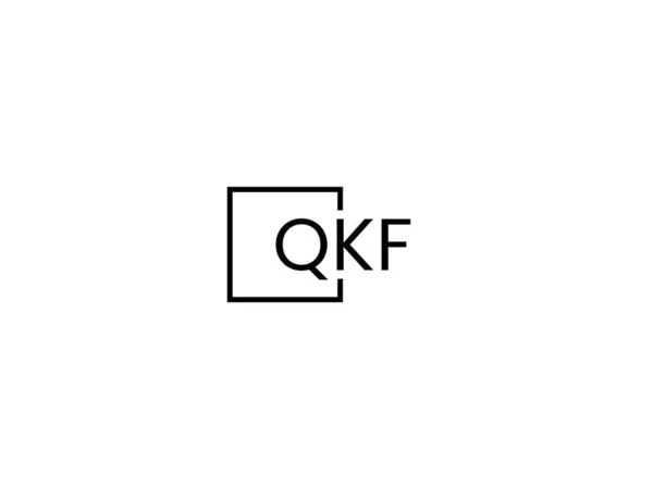 Qkf Letras Isoladas Fundo Branco Logotipo Vetor —  Vetores de Stock