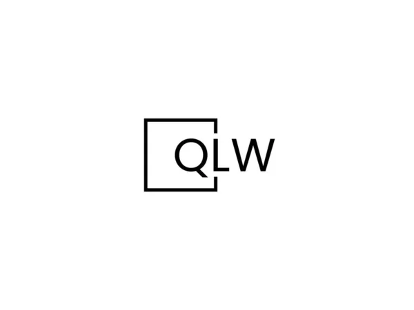 Qlw Letras Isoladas Fundo Branco Logotipo Vetor — Vetor de Stock