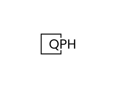 Beyaz arkaplan ve vektör logosunda QPH harfleri izole edildi   