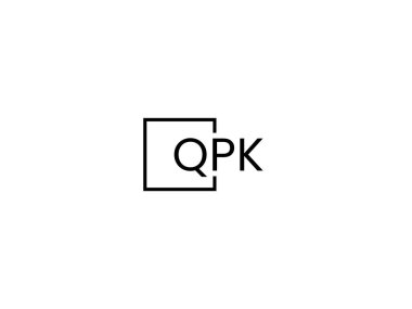 Beyaz arkaplan ve vektör logosunda QPK harfleri izole edildi   