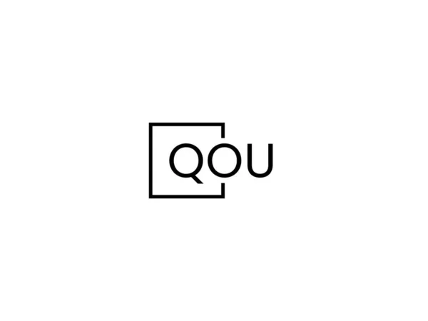 Lettere Qou Isolate Sfondo Bianco Logo Vettoriale — Vettoriale Stock