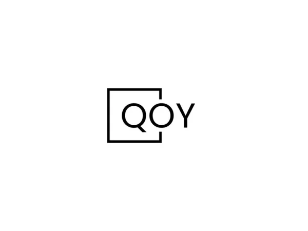 Qoy Γράμματα Που Απομονώνονται Λευκό Φόντο Λογότυπο Διάνυσμα — Διανυσματικό Αρχείο