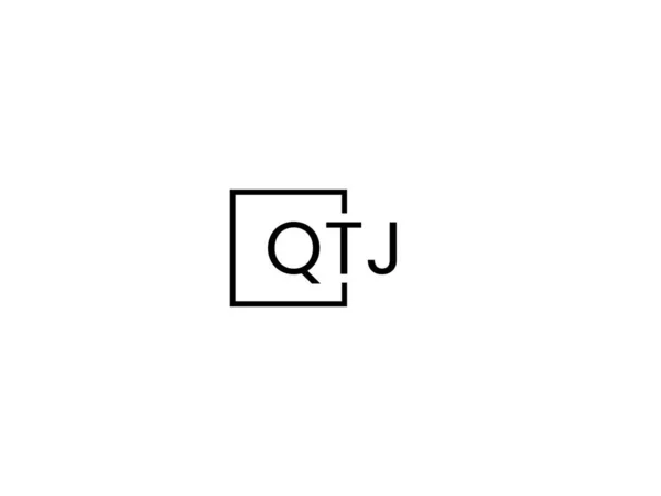 Qtj Letters Geïsoleerd Witte Achtergrond Vector Logo — Stockvector