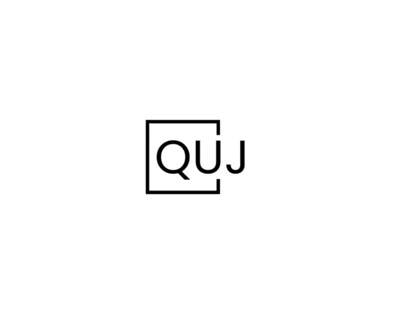 Quj Letters Geïsoleerd Witte Achtergrond Vector Logo — Stockvector