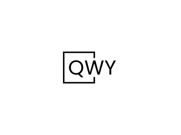 Lettres Qwy Isolées Sur Fond Blanc Logo Vectoriel — Image vectorielle