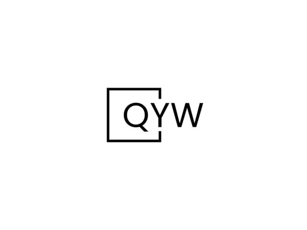 Lettres Qyw Isolées Sur Fond Blanc Logo Vectoriel — Image vectorielle