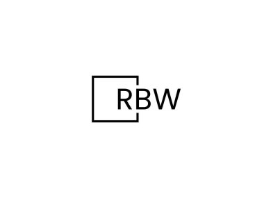 Beyaz arkaplan ve vektör logosunda RBW harfleri izole edildi