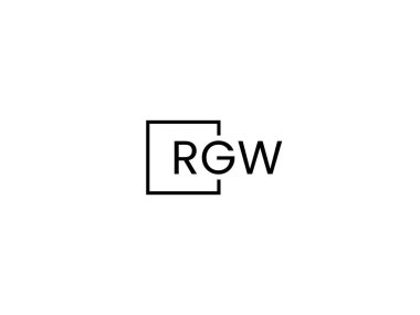 Beyaz arkaplan ve vektör logosunda RGW harfleri izole edildi